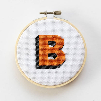 Drop Shadow Monogram Alphabet Cross Stitch Kit: Multi-Colored
