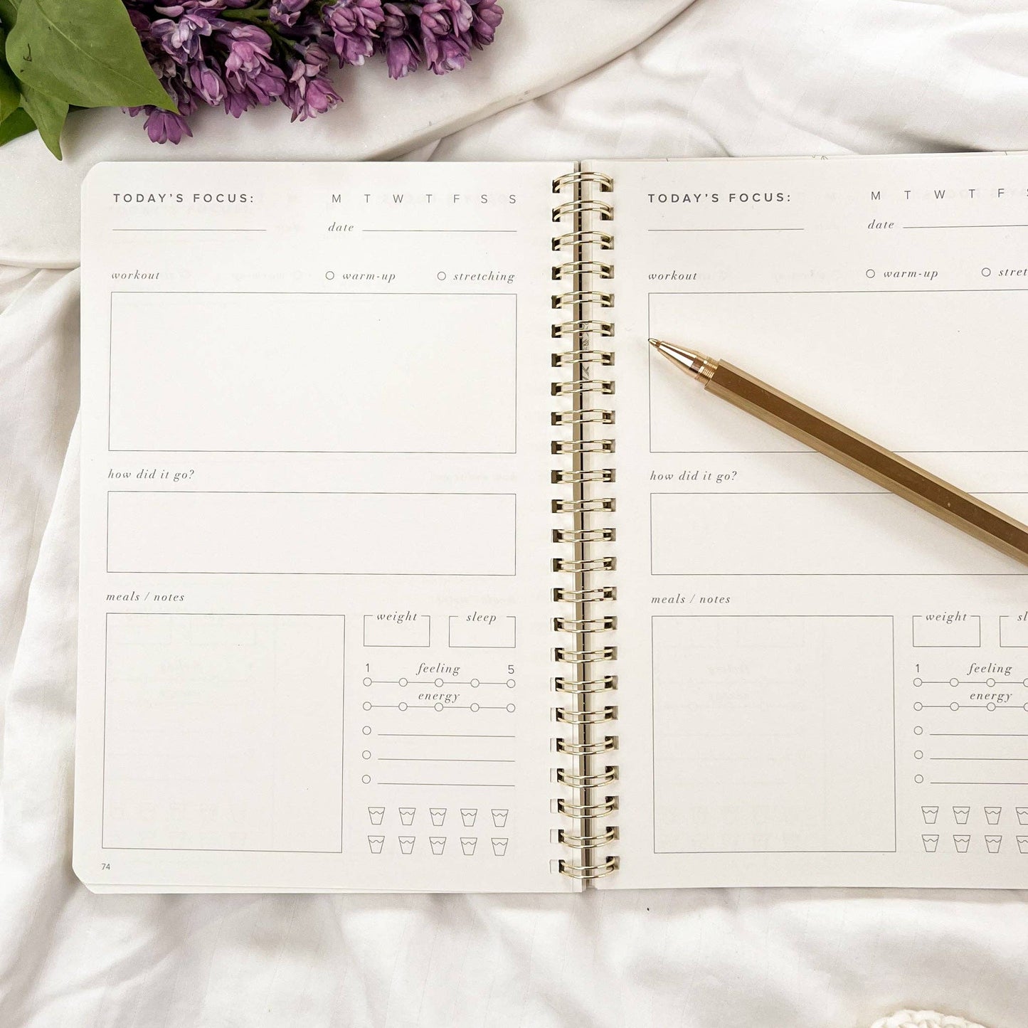 Fit & Well - Exercise Journal: Dusty Blue