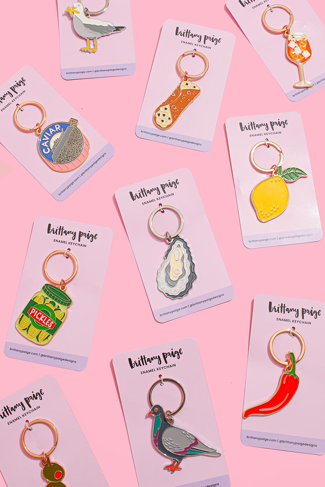 Caviar Enamel Keychain Bag Charm