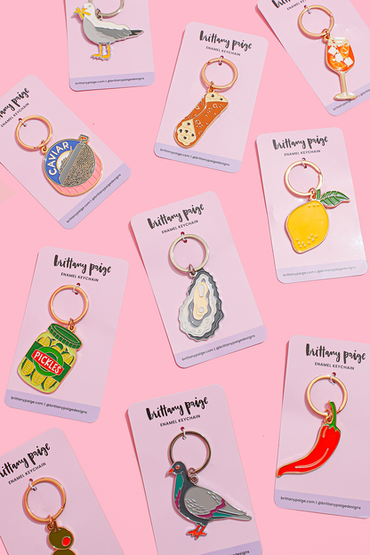 Caviar Enamel Keychain Bag Charm