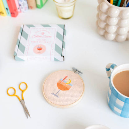 Aperol Cocktail Beginner Counted Cross Stitch Kit