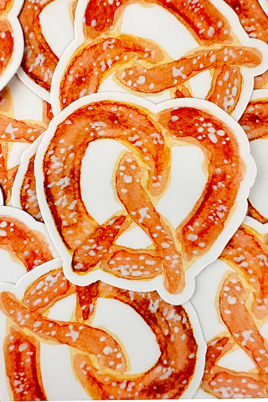 Watercolor Pretzel Vinyl Sticker
