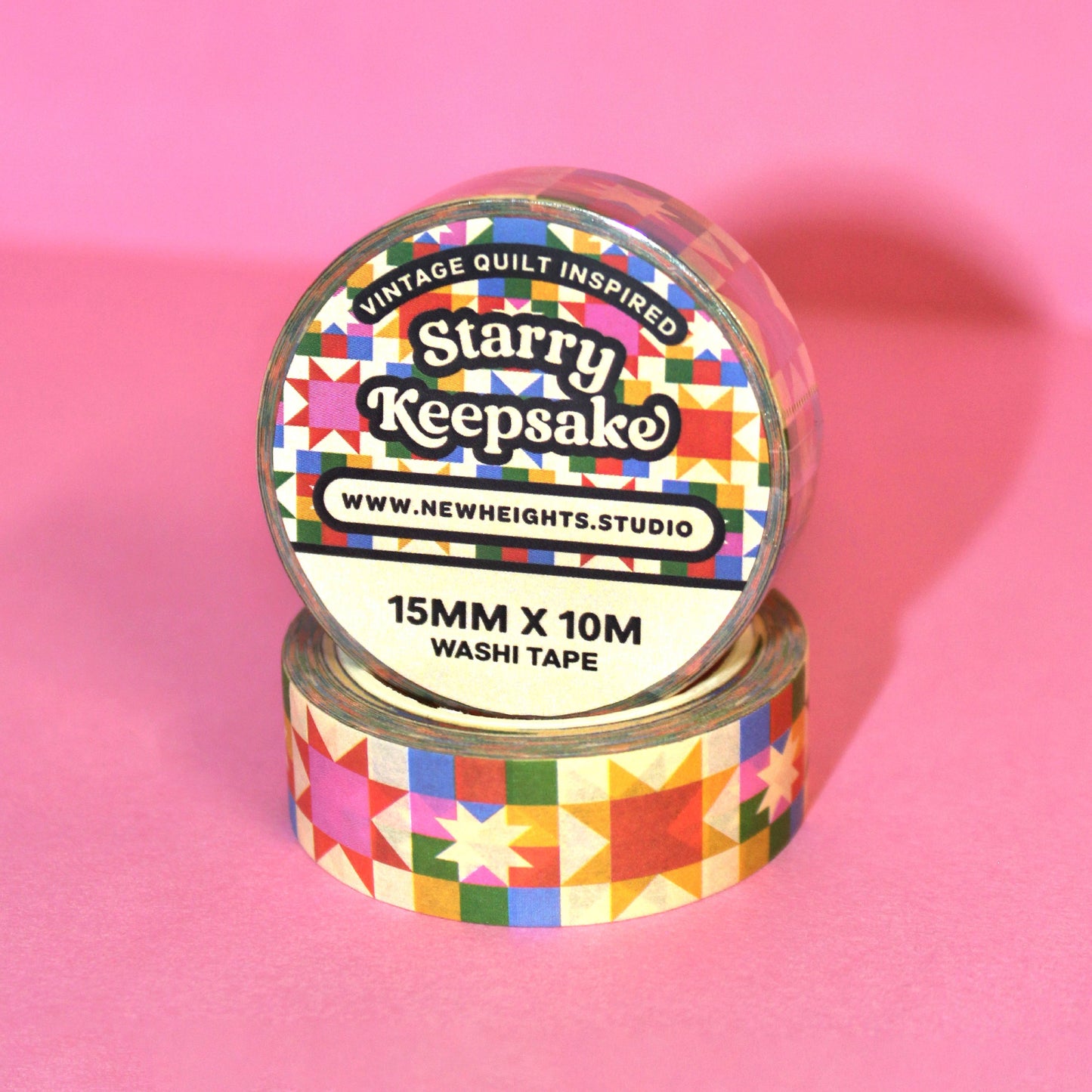 "Starry Keepsake" Retro Star Quilt Inspired Washi Tape