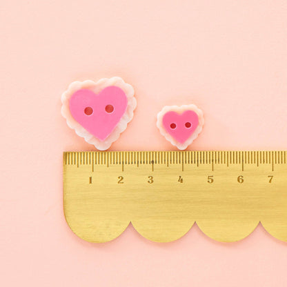 Pink Sweet Heart Large 1" Buttons