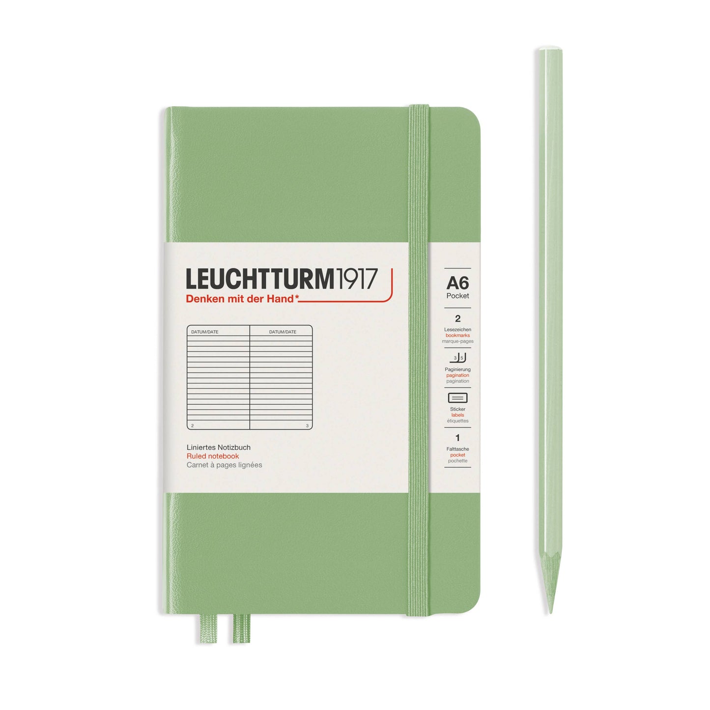Notebooks - Pocket (A6): Sage / Hardcover / Ruled