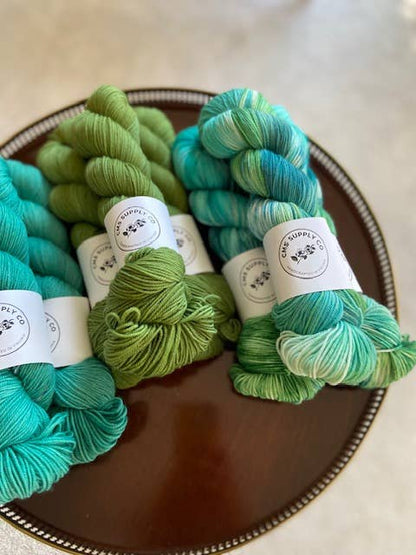 Moss (Semi-Solid/Tonal - Artisan Dyed Yarn - Multiple Bases : CMS Nylon Sock (80/20)