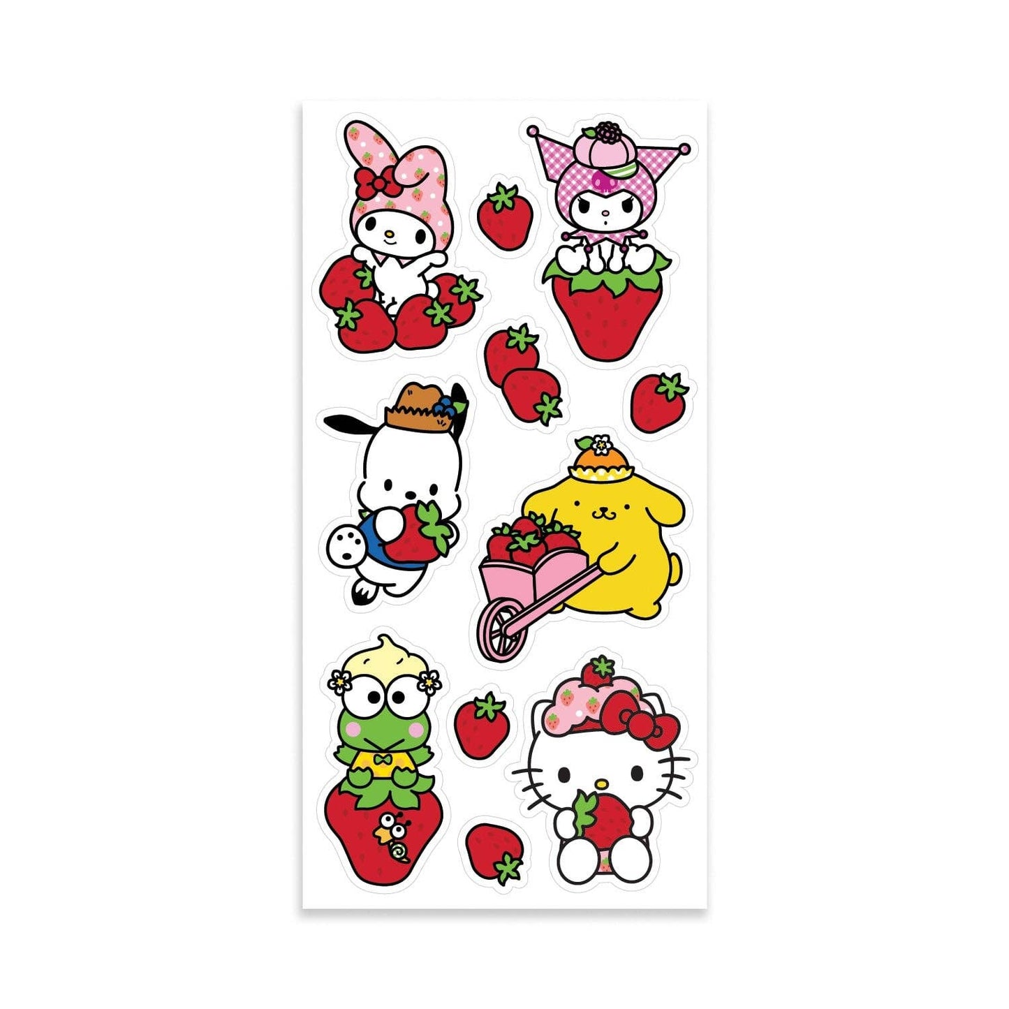 WS-Strawberry Picking Stickers On The Roll