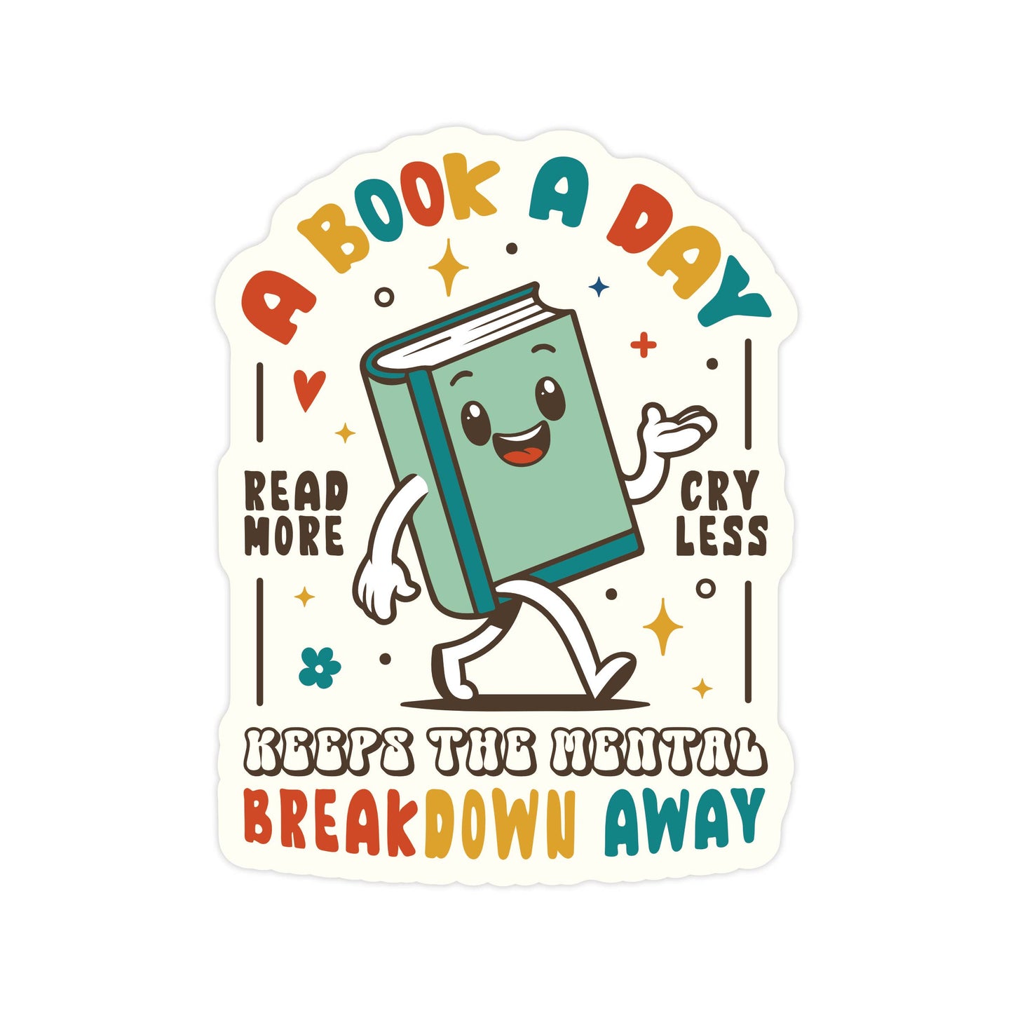 Book Read Mental Health Funny High Quality Vinyl Sticker