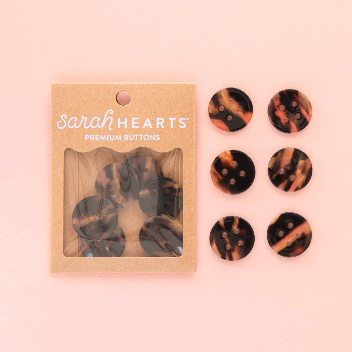 Tortoise Shell Large 1" Buttons