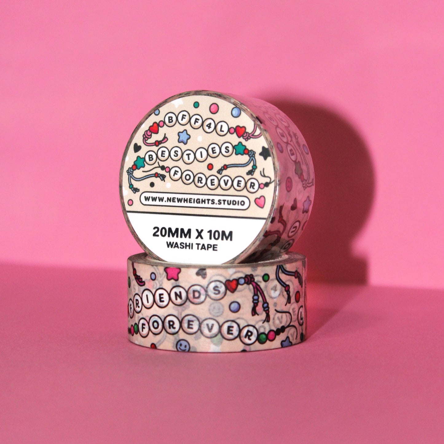"BFF4L" Cute Bead Friendship Bracelets Washi Tape (20mm/10m)