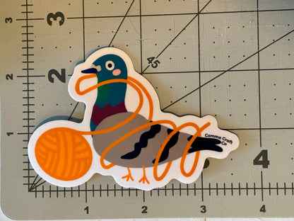 Vinyl Laptop Bumper Sticker - Yarn Pigeon