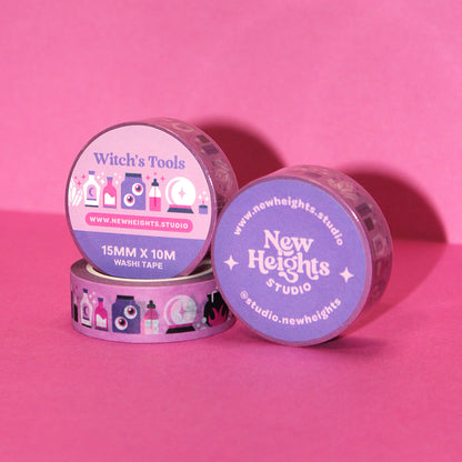 "Witch's Tools" Cute Witchy Apothecary Halloween Washi