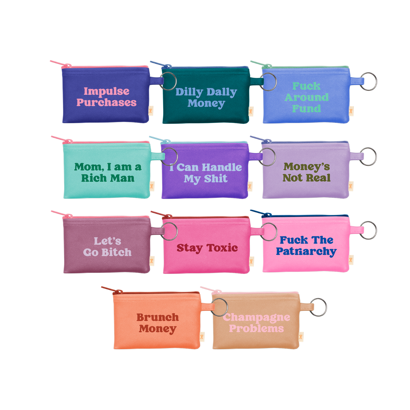 NEW! Colorblock Penny Key Ring: Stay Toxic