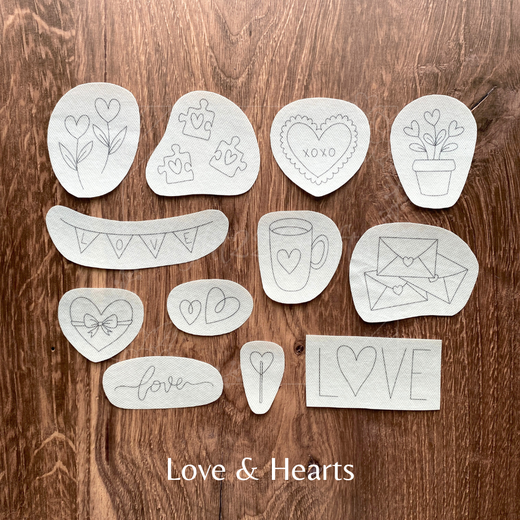 Valentines Love and Hearts Stick and Stick Packs: Large: 6"x11"