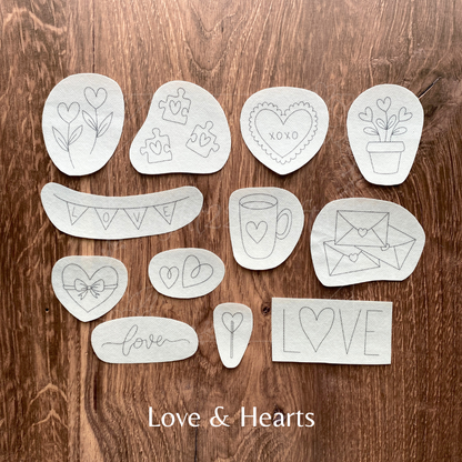 Valentines Love and Hearts Stick and Stick Packs: Large: 6"x11"