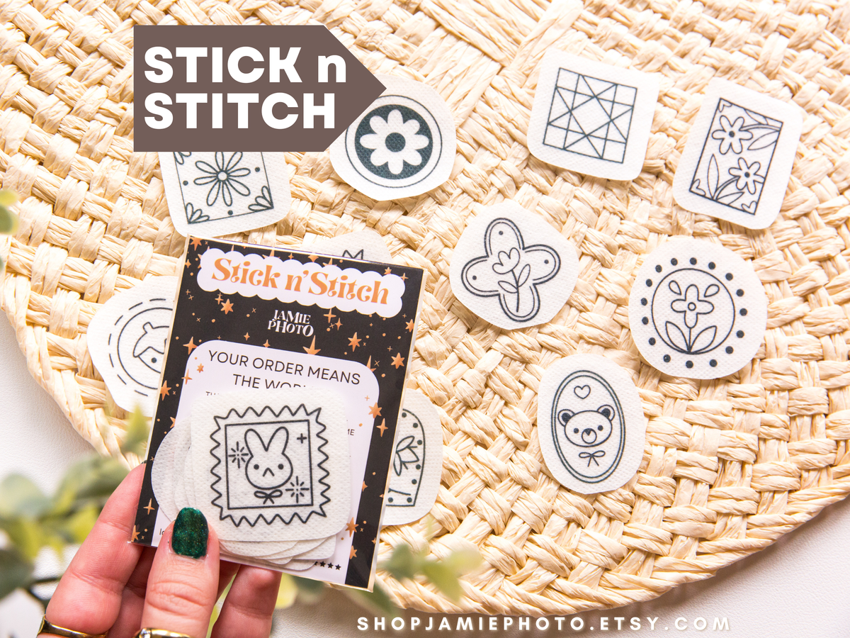 Vintage Stamps Embroidery Stick n Stitch Pack, Patchwork