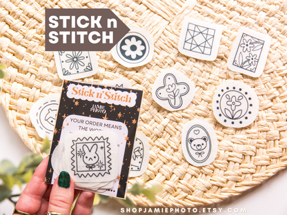 Vintage Stamps Embroidery Stick n Stitch Pack, Patchwork