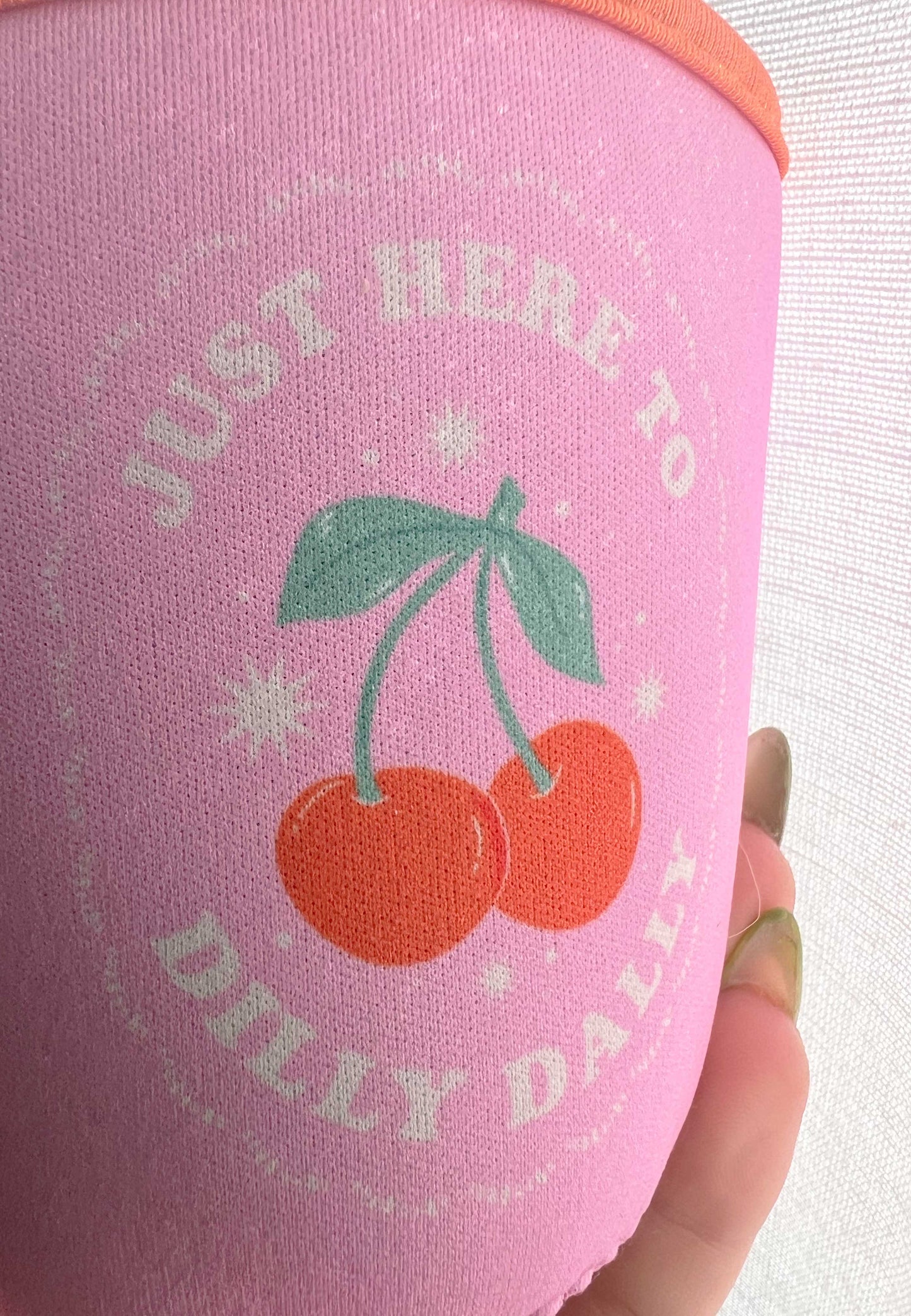 Dilly Dally Cherries Coffee Sleeve: Grande/ 16 Oz Beverage