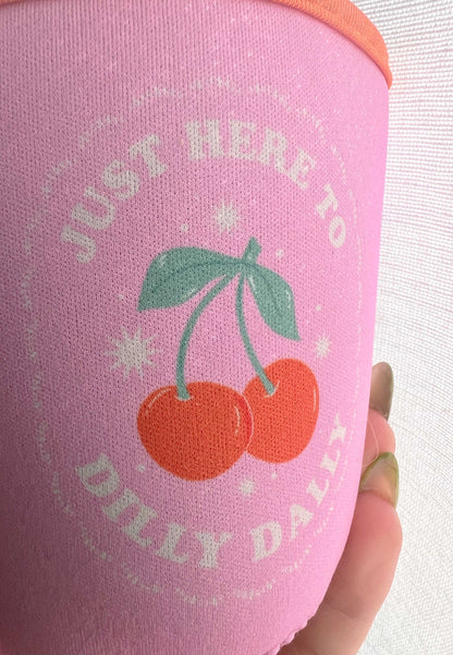 Dilly Dally Cherries Coffee Sleeve: Grande/ 16 Oz Beverage