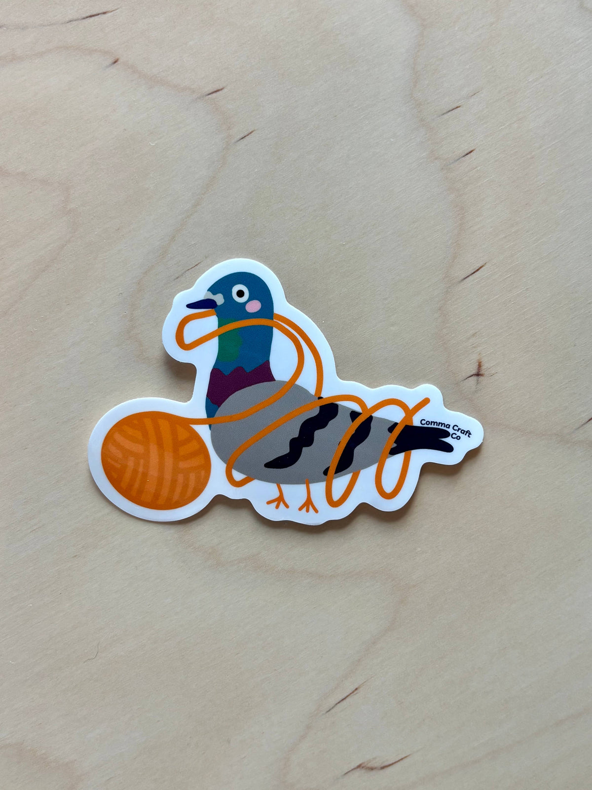 Vinyl Laptop Bumper Sticker - Yarn Pigeon