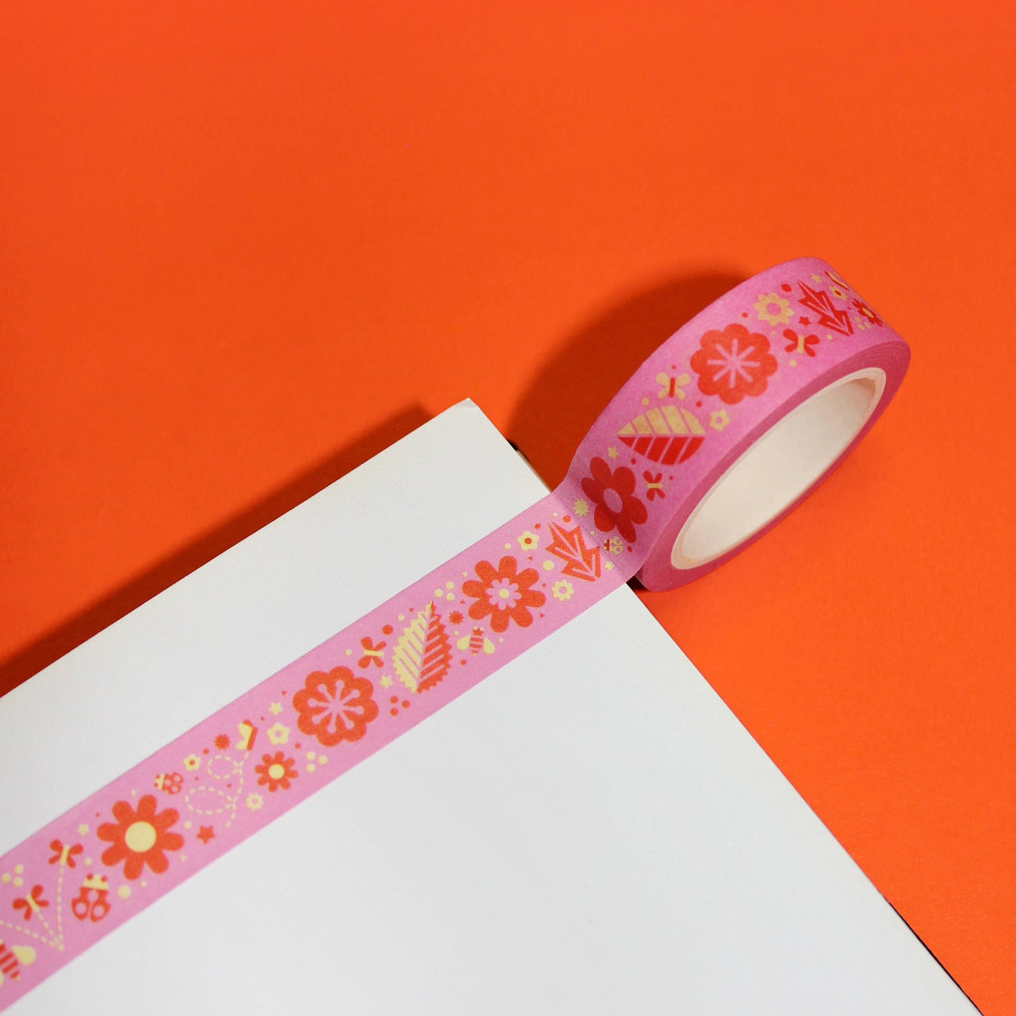 "Flower Garden (Pink)" Cute Floral Stationery Washi Tape