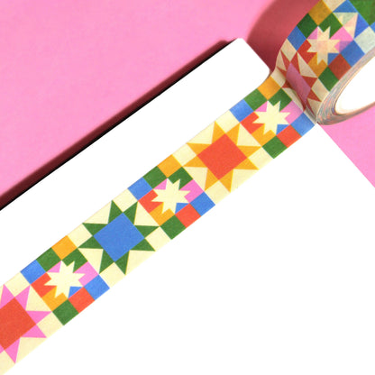 "Starry Keepsake" Retro Star Quilt Inspired Washi Tape