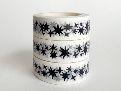 Stars Black and White Pattern Washi Tap