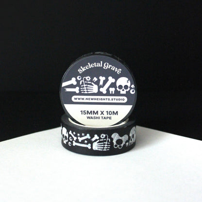 "Skeletal Grave" Spooky Skeleton Washi Tape