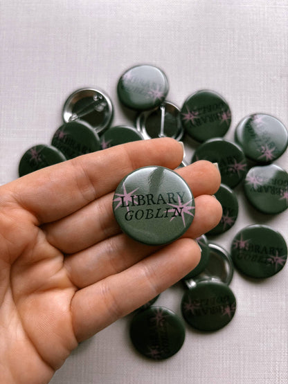 Button Pin: Library Goblin, 1.25"