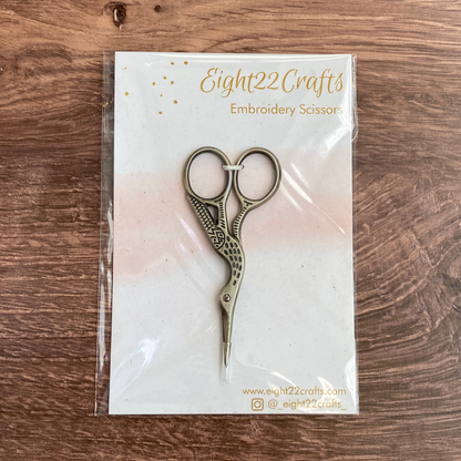Embroidery Stork Scissors, Small Modern Scissors: Bronze