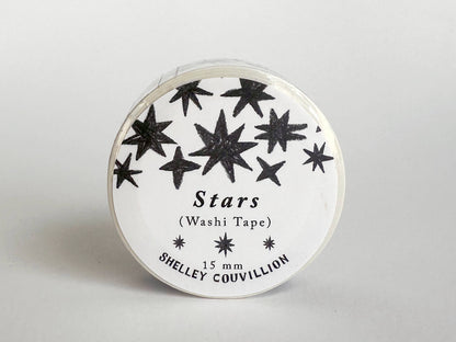 Stars Black and White Pattern Washi Tap