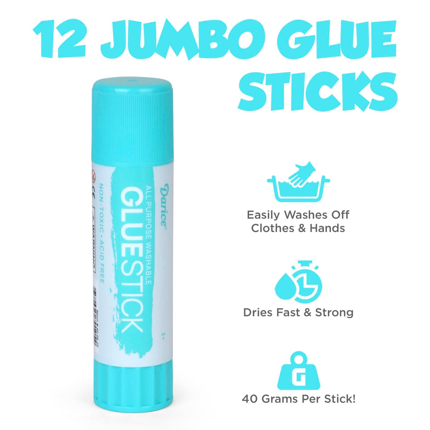 Darice 3 Jumbo Glue Sticks, 40 Grams