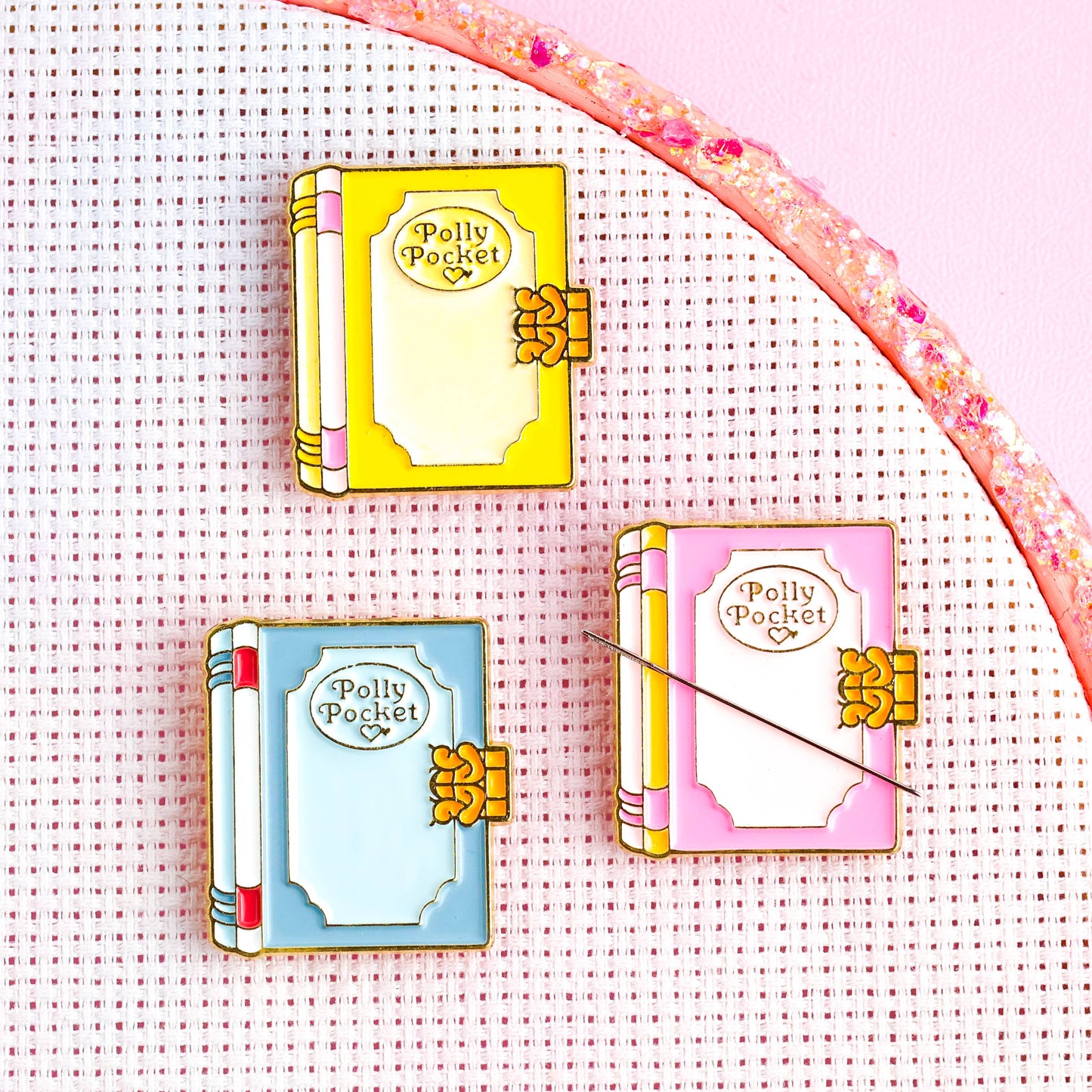 Polly Pocket Books Needle Minder Magnet: Pink Book
