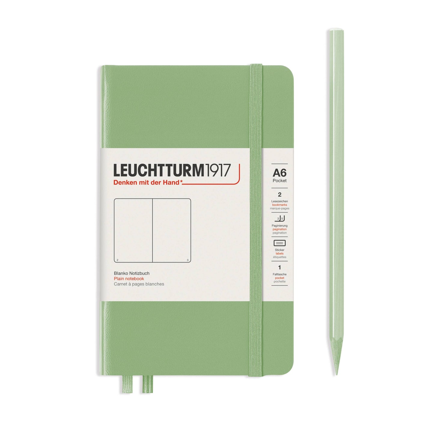 Notebooks - Pocket (A6): Sage / Hardcover / Plain