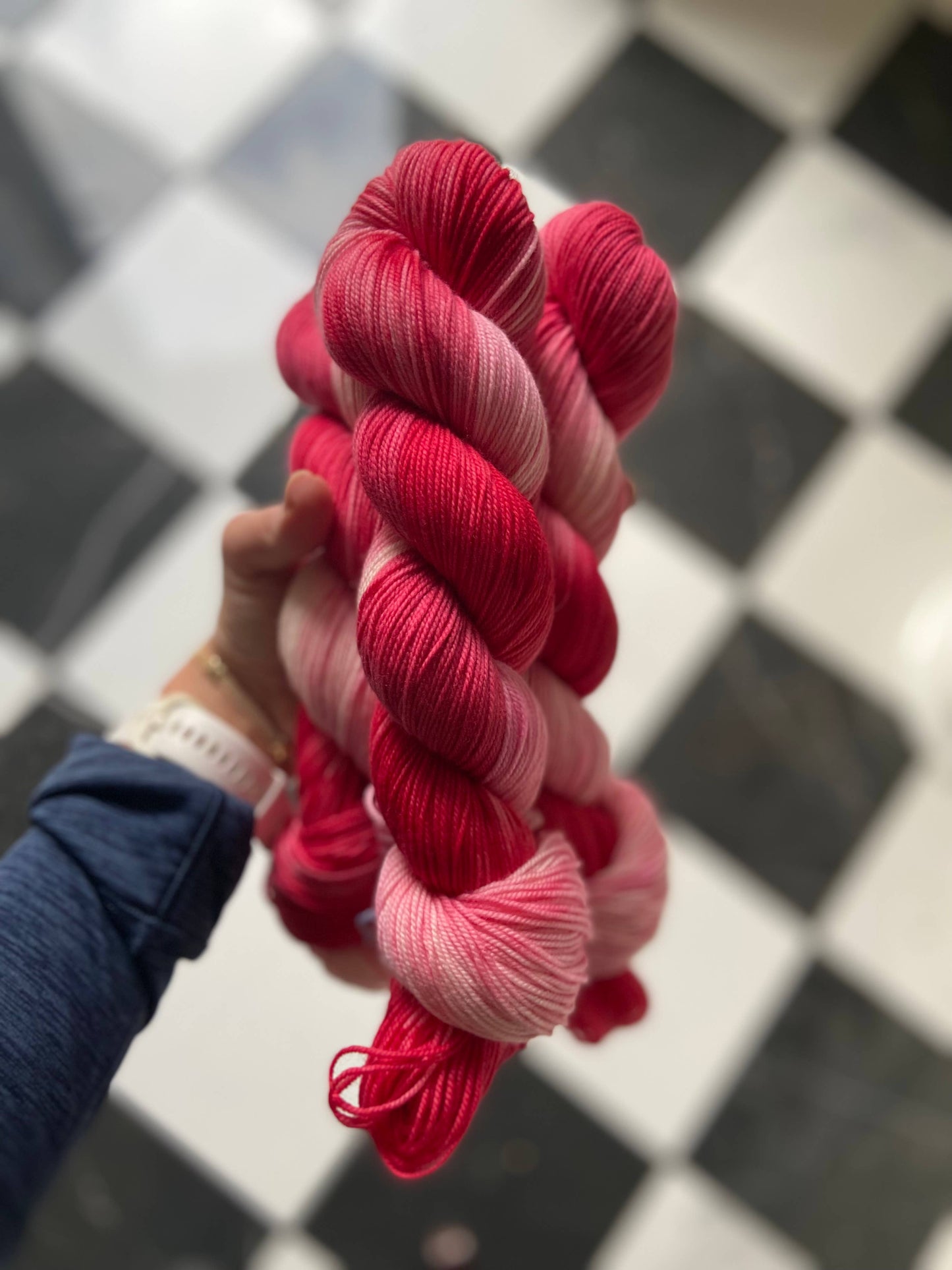 Candy Cane Colorway - Hand Dyed Yarn: CMS Classic DK