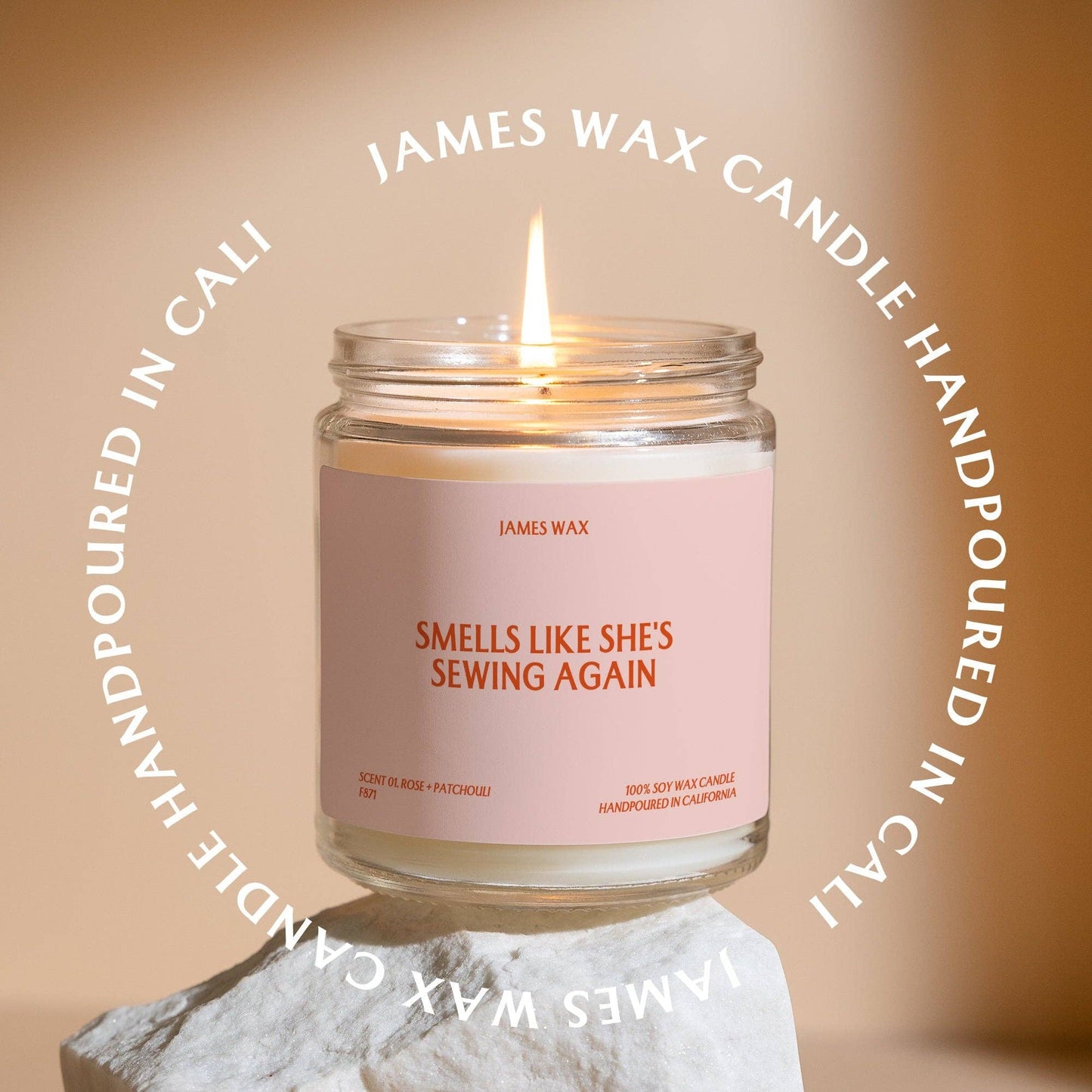 Sewing Gift Smells Like She's Sewing Again Candle F871: No, Just the Candle / 01. Rose + Patchouli