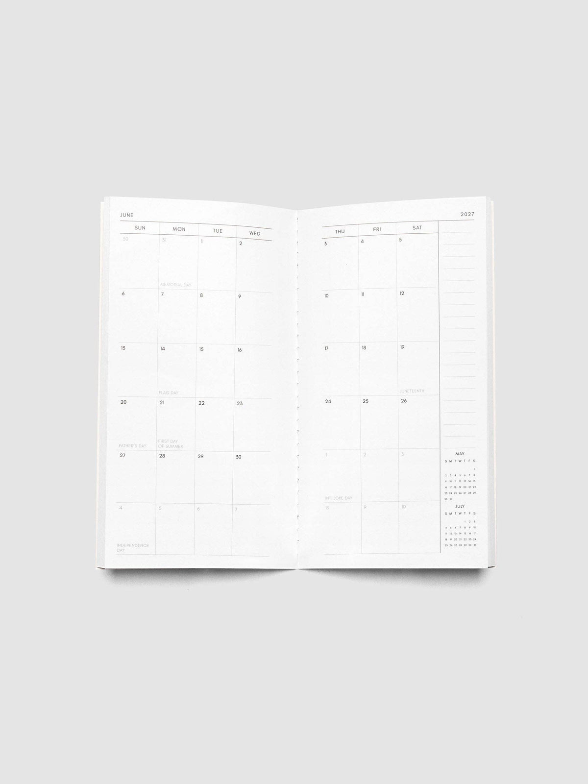 2027 Dated Travel Notebook | Monthly | Pocket Plus