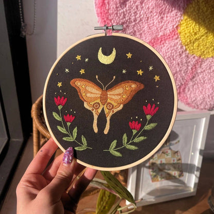 MIDNIGHT MOTH Embroidery Kit