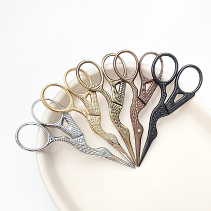 Embroidery Stork Scissors, Small Modern Scissors: Black