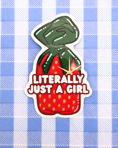 Vinyl Sticker - Strawberry Candy Literally Just a Girl