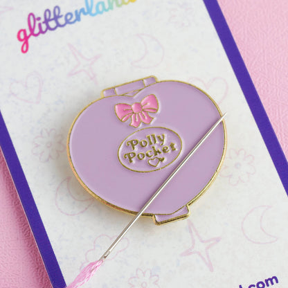 Polly Pocket Compacts Needle Minder Magnet: Purple logo