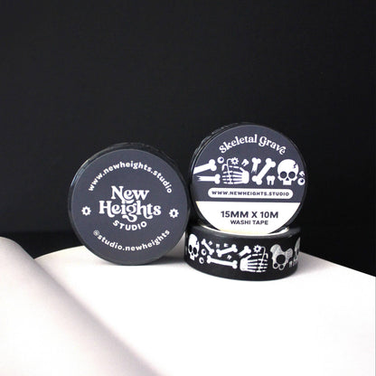 "Skeletal Grave" Spooky Skeleton Washi Tape