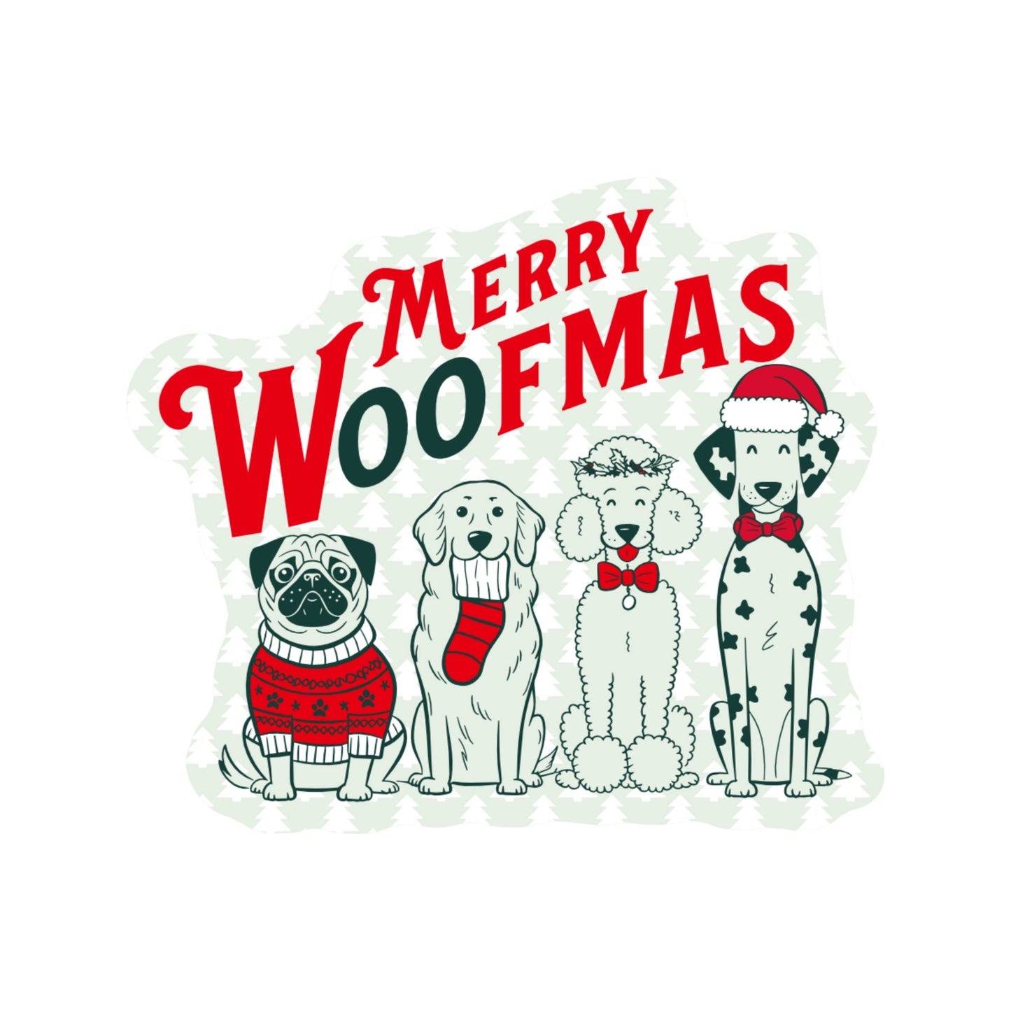 Holiday Christmas Puppy Dog Pet High Quality Vinyl Sticker
