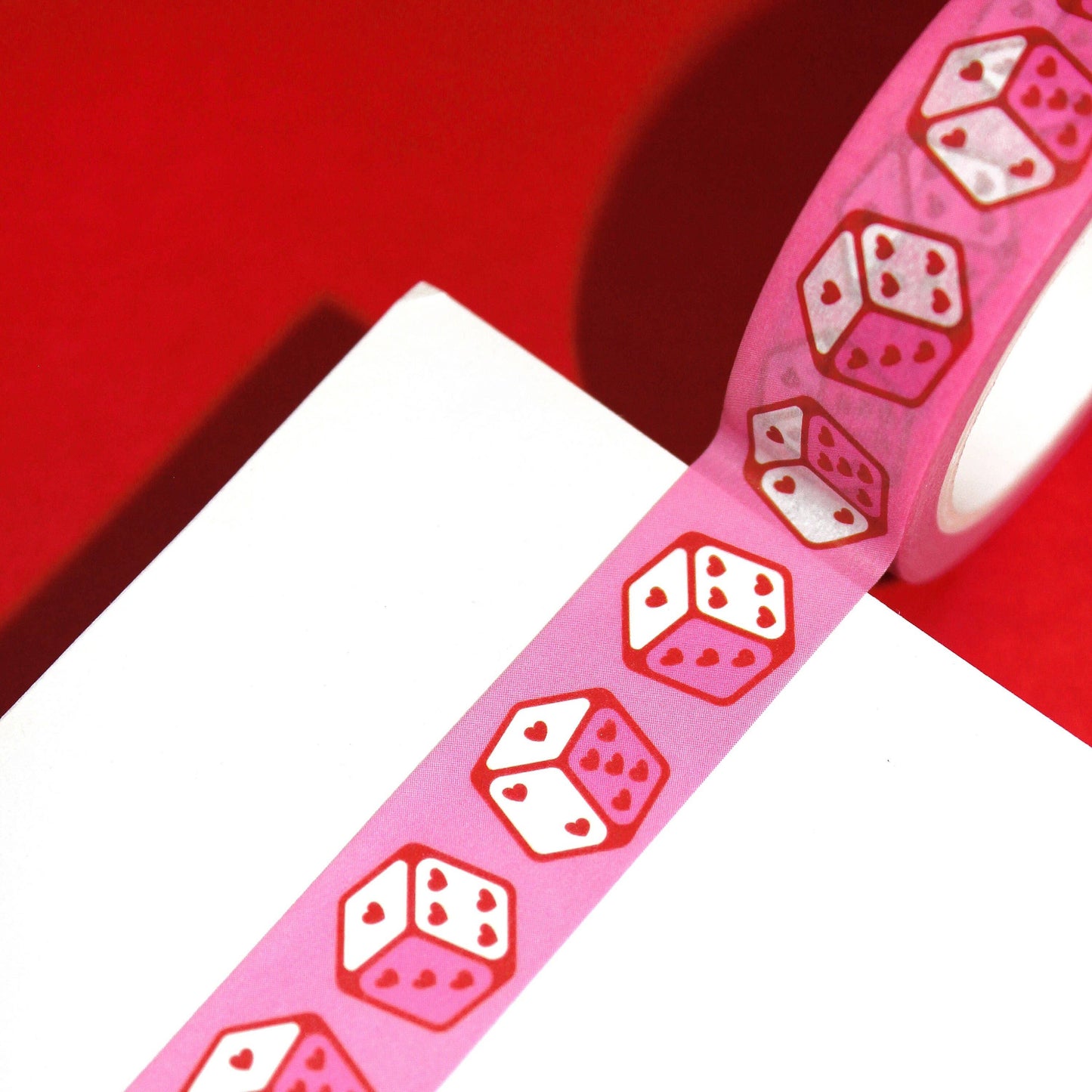 "Lucky Babe" Kitschy Retro Heart Dice Washi Tape (15mm/10m)