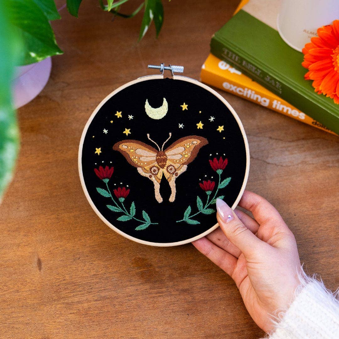 MIDNIGHT MOTH Embroidery Kit