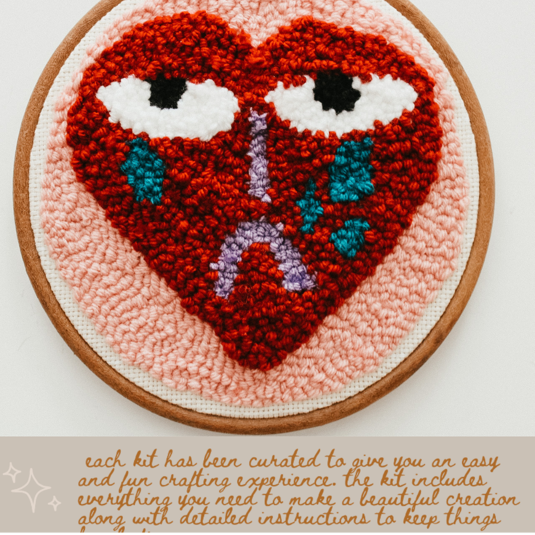 Crying Heart Beginner DIY Punch Needle Kit