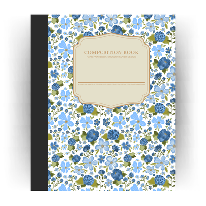 Blue Mood Floral Composition Notebook