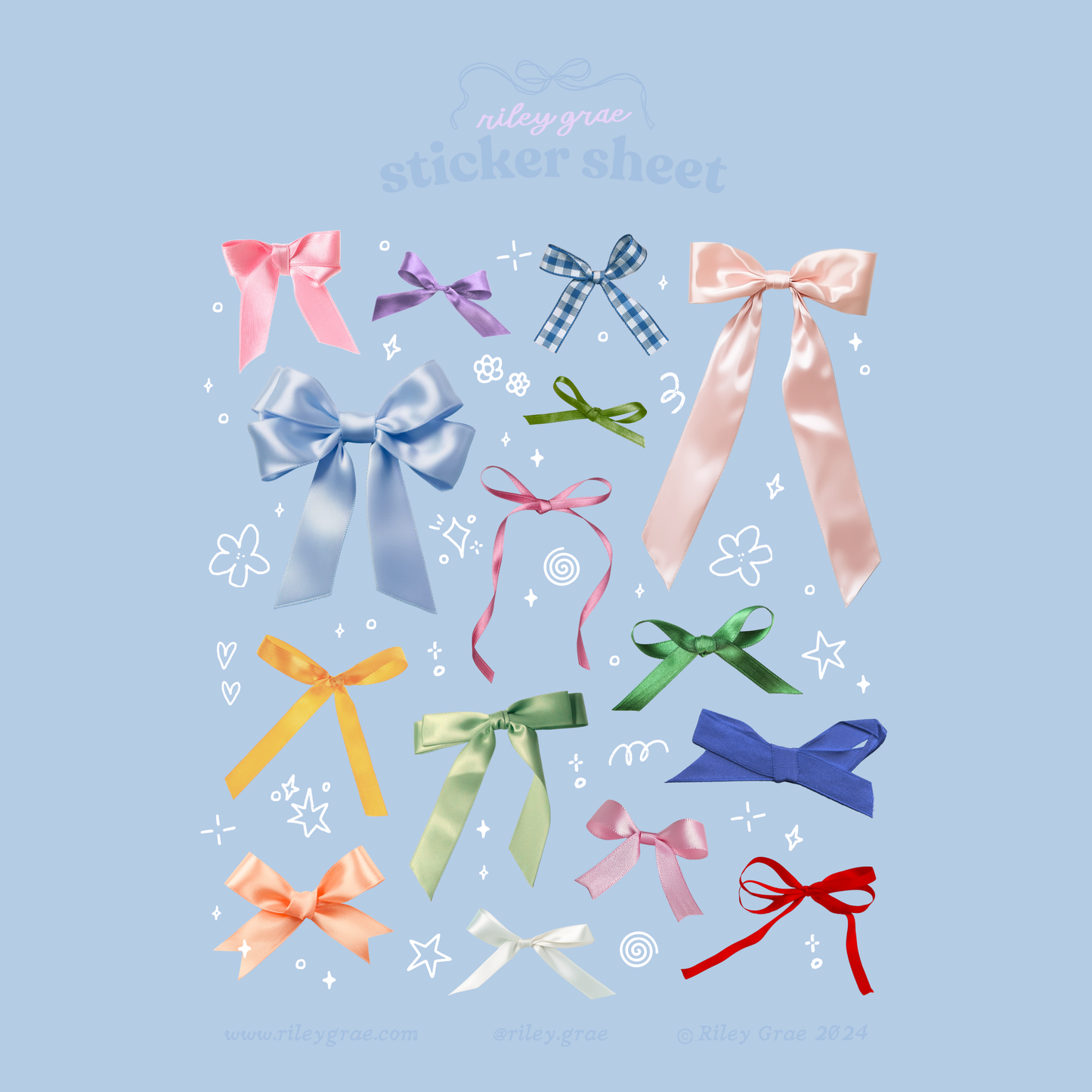 Ribbon Bows Sticker Sheet