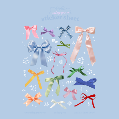Ribbon Bows Sticker Sheet