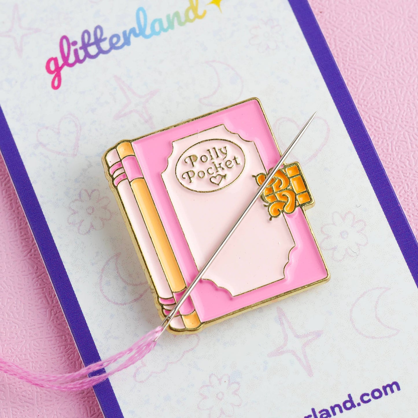 Polly Pocket Books Needle Minder Magnet: Pink Book
